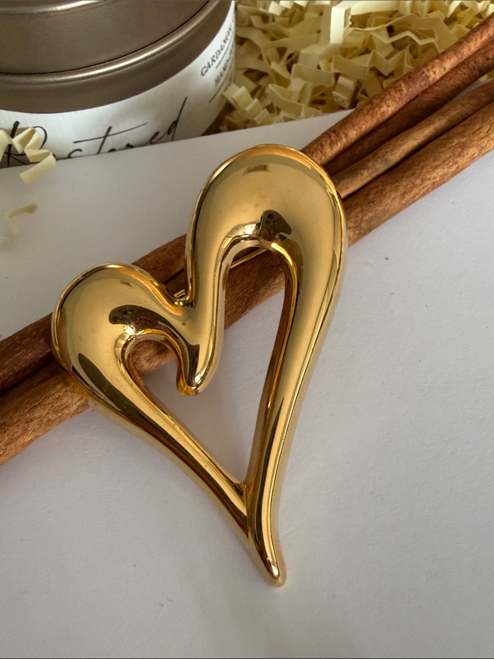 Monet Gold Heart Brooch